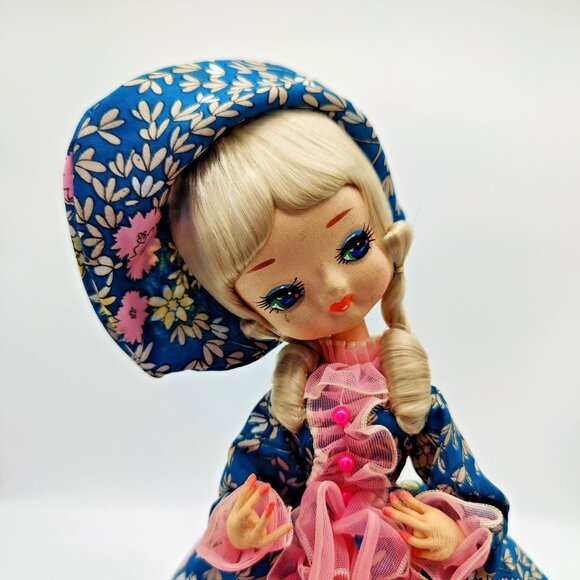 Vintage 1970's Bradley Pose Big Eye Fashion Doll Music Box Spin Southern Belle - Picture 2 of 6